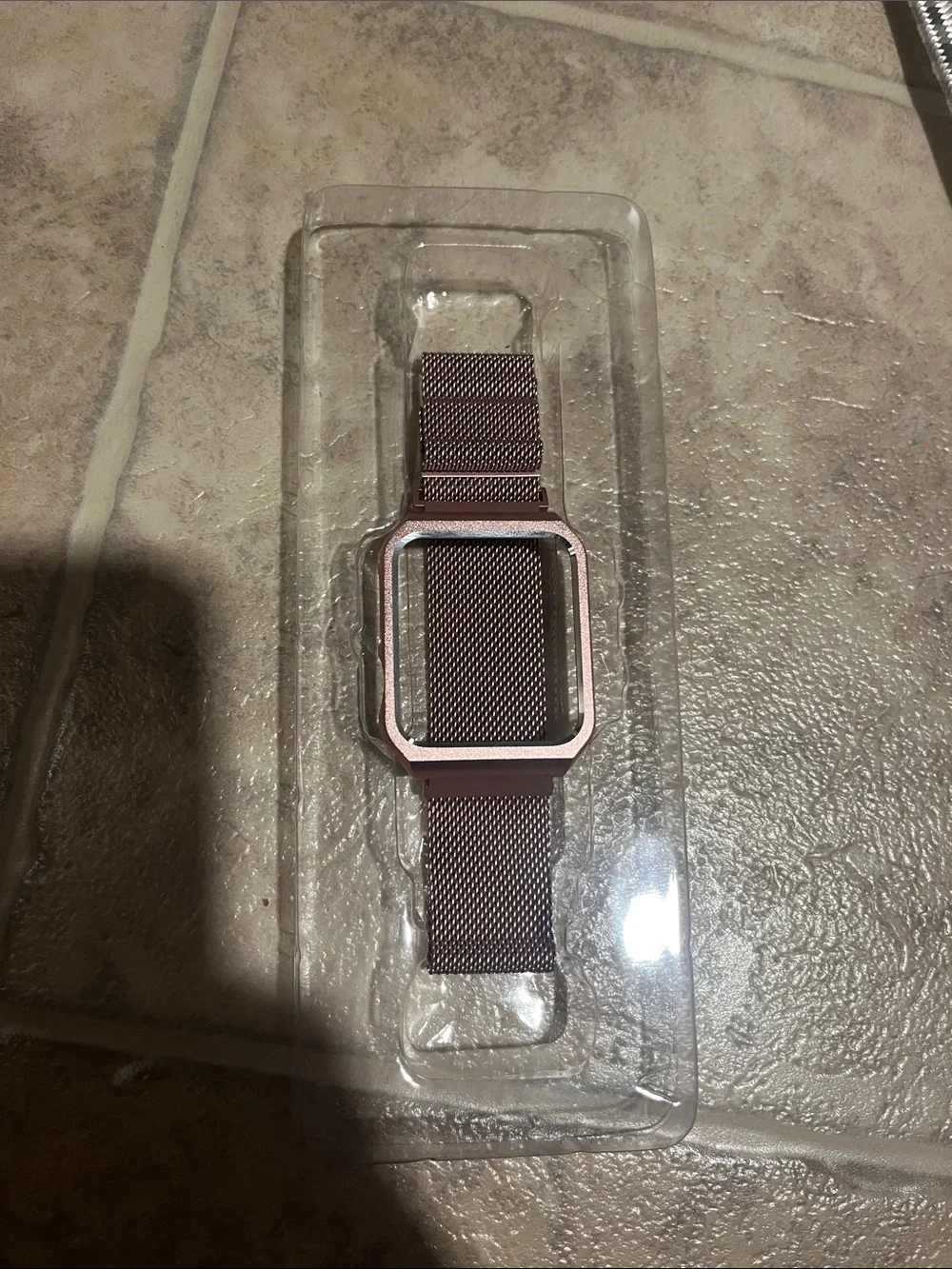 Size 38 mm Smartwatch Band with Case for Apple Watch - Metallic Pink Color